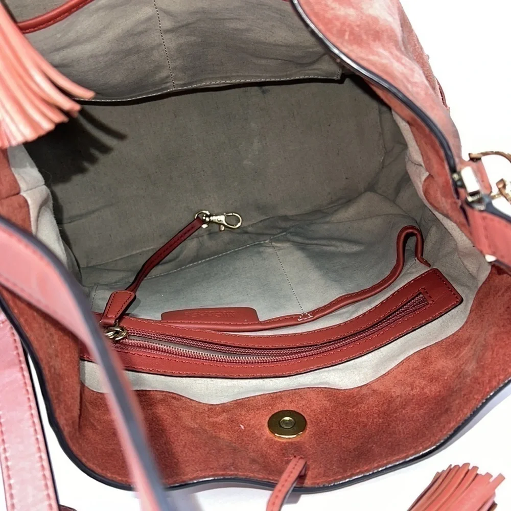MICHAEL Michael Kors Vivian Cinnamon Suede Leather Shoulder Bag